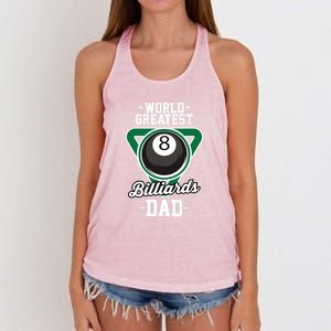 Father's Day World Greates Billiards Dad Gift For Dad Women's Knotted Racerback Tank