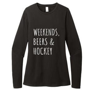 Father's Day Weekends, Beers And Hockey Gift Womens CVC Long Sleeve Shirt