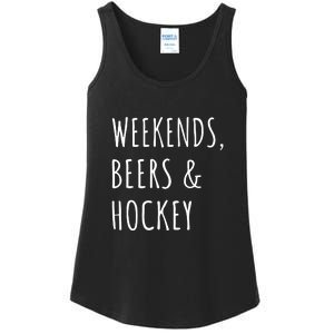 Father's Day Weekends, Beers And Hockey Gift Ladies Essential Tank