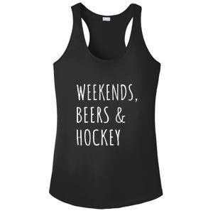 Father's Day Weekends, Beers And Hockey Gift Ladies PosiCharge Competitor Racerback Tank