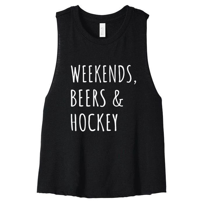 Father's Day Weekends, Beers And Hockey Gift Women's Racerback Cropped Tank