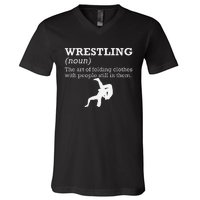 Funny Definition Wrestling Wrestler  V-Neck T-Shirt