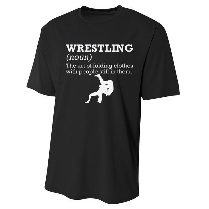 Funny Definition Wrestling Wrestler  Performance Sprint T-Shirt