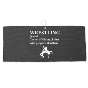 Funny Definition Wrestling Wrestler Large Microfiber Waffle Golf Towel