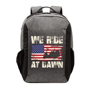 Father's Day We Ride At Dawn Lawnmower USA Flag Mowing Vector Backpack