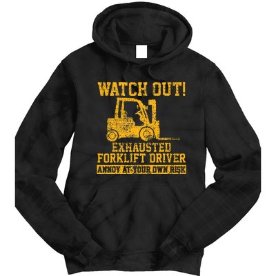 Forklift Driver Watch Out Gift Vintage Tie Dye Hoodie