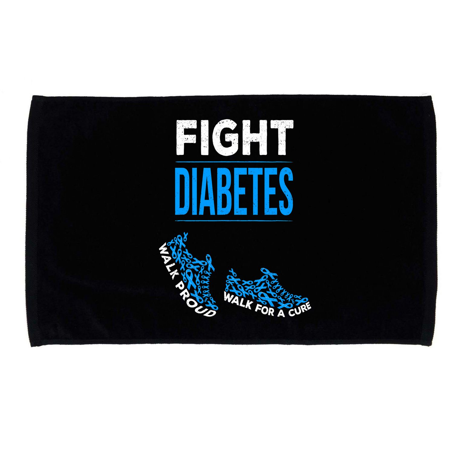 Fight Diabetes Walk For A Cure Awareness Ribbon T1D Type Microfiber Hand Towel