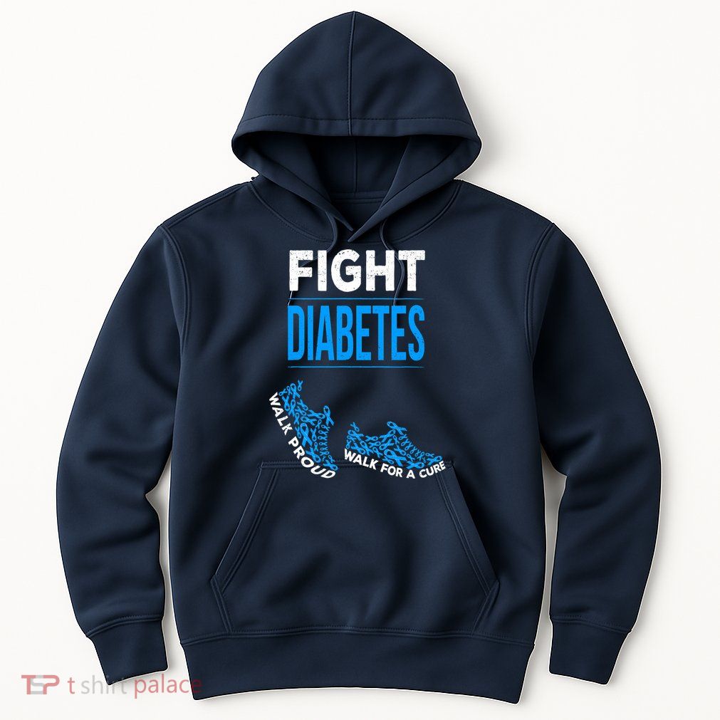 Fight Diabetes Walk For A Cure Awareness Ribbon T1D Type Hoodie