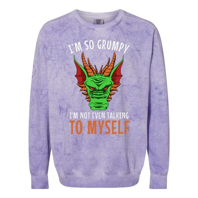 Funny Dragon Winged Fire Breathing Flying Mythical Creature Colorblast Crewneck Sweatshirt