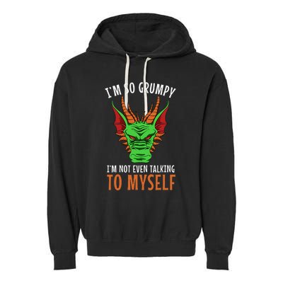 Funny Dragon Winged Fire Breathing Flying Mythical Creature Garment-Dyed Fleece Hoodie