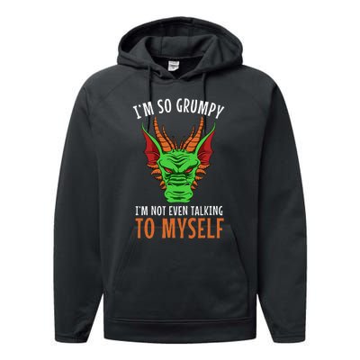 Funny Dragon Winged Fire Breathing Flying Mythical Creature Performance Fleece Hoodie