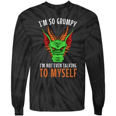 Funny Dragon Winged Fire Breathing Flying Mythical Creature Tie-Dye Long Sleeve Shirt