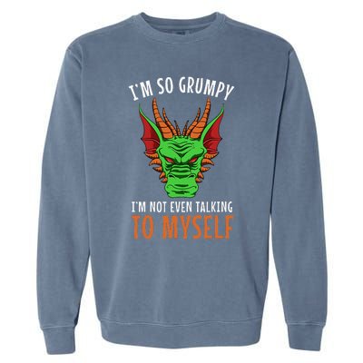 Funny Dragon Winged Fire Breathing Flying Mythical Creature Garment-Dyed Sweatshirt