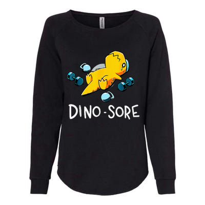 Funny Dinosaur Workout Gym Fitness Lifting Cute Dino Sore Womens California Wash Sweatshirt