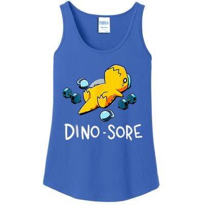 Funny Dinosaur Workout Gym Fitness Lifting Cute Dino Sore Ladies Essential Tank