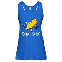 Funny Dinosaur Workout Gym Fitness Lifting Cute Dino Sore Ladies Essential Flowy Tank