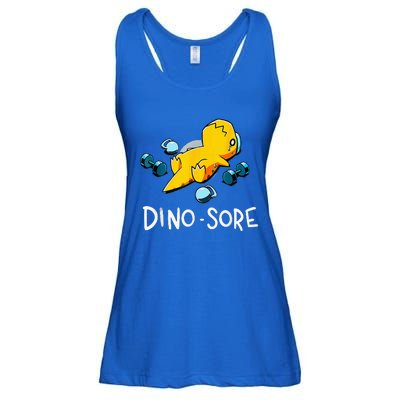 Funny Dinosaur Workout Gym Fitness Lifting Cute Dino Sore Ladies Essential Flowy Tank