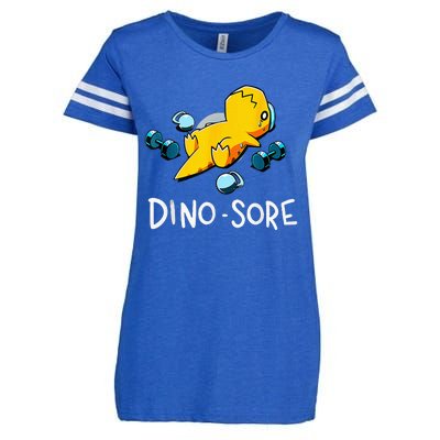 Funny Dinosaur Workout Gym Fitness Lifting Cute Dino Sore Enza Ladies Jersey Football T-Shirt