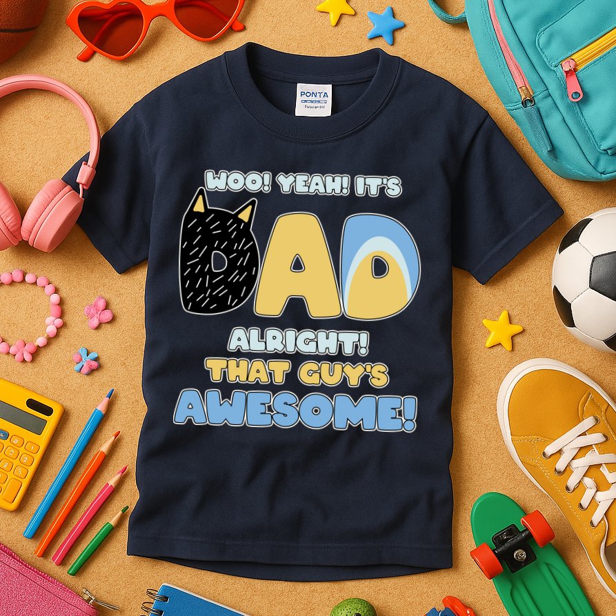 Fathers Day Woo Yeah Its Dad Alright That Guys Awesome Kids T-Shirt