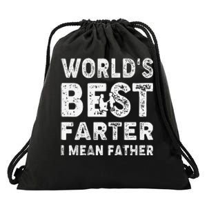 Father's Day World's Best Farter I Mean Father Drawstring Bag