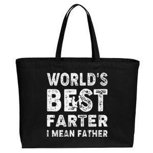 Father's Day World's Best Farter I Mean Father Cotton Canvas Jumbo Tote