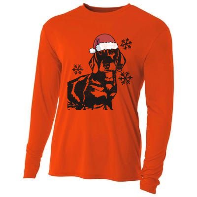 Funny Dachshund Weenie Christmas Santa Hat Xmas Mom Dad Great Gift Cooling Performance Long Sleeve Crew