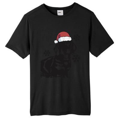 Funny Dachshund Weenie Christmas Santa Hat Xmas Mom Dad Great Gift Tall Fusion ChromaSoft Performance T-Shirt