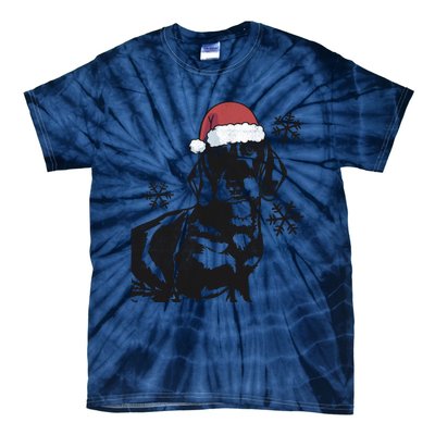 Funny Dachshund Weenie Christmas Santa Hat Xmas Mom Dad Great Gift Tie-Dye T-Shirt