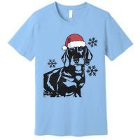 Funny Dachshund Weenie Christmas Santa Hat Xmas Mom Dad Great Gift Premium T-Shirt