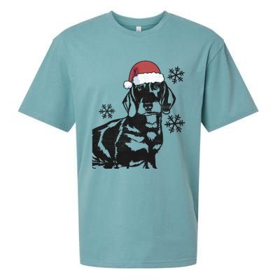 Funny Dachshund Weenie Christmas Santa Hat Xmas Mom Dad Great Gift Sueded Cloud Jersey T-Shirt