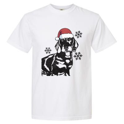 Funny Dachshund Weenie Christmas Santa Hat Xmas Mom Dad Great Gift Garment-Dyed Heavyweight T-Shirt