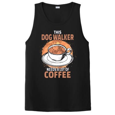 Funny Dog Walker Coffee Cool Gift PosiCharge Competitor Tank