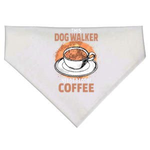 Funny Dog Walker Coffee Cool Gift USA-Made Doggie Bandana