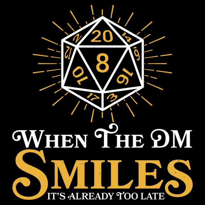 Funny DnD When The DM Smiles It's Already Too Late 7-Panel Snapback Hat
