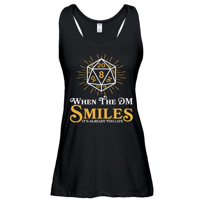 Funny DnD When The DM Smiles It's Already Too Late Ladies Essential Flowy Tank