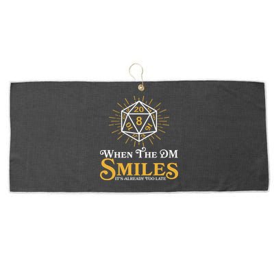 Funny DnD When The DM Smiles It's Already Too Late Large Microfiber Waffle Golf Towel