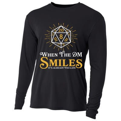 Funny DnD When The DM Smiles It's Already Too Late Cooling Performance Long Sleeve Crew