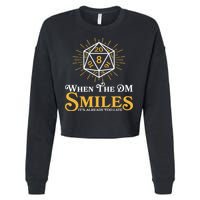 Funny DnD When The DM Smiles It's Already Too Late Cropped Pullover Crew