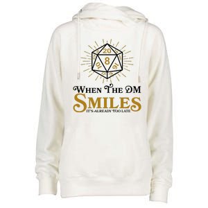 Funny DnD When The DM Smiles It's Already Too Late Womens Funnel Neck Pullover Hood