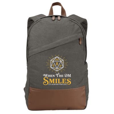 Funny DnD When The DM Smiles It's Already Too Late Cotton Canvas Backpack