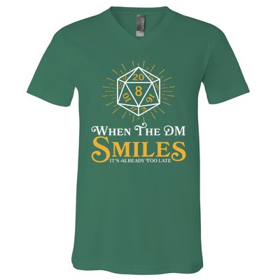 Funny DnD When The DM Smiles It's Already Too Late V-Neck T-Shirt