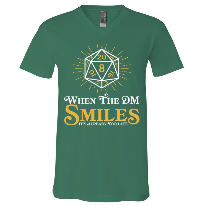 Funny DnD When The DM Smiles It's Already Too Late V-Neck T-Shirt