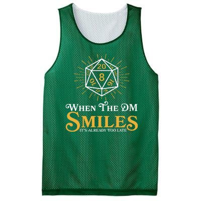 Funny DnD When The DM Smiles It's Already Too Late Mesh Reversible Basketball Jersey Tank