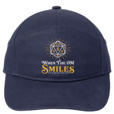 Funny DnD When The DM Smiles It's Already Too Late 7-Panel Snapback Hat