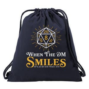 Funny DnD When The DM Smiles It's Already Too Late Drawstring Bag