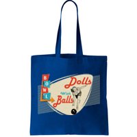 Funny Dolls With Balls Vintage Gift Funny Retro Matching Bowling Team Gift Tote Bag