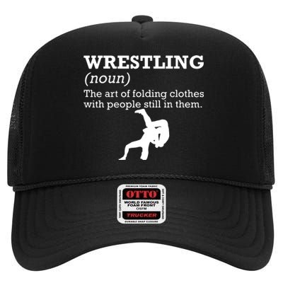 Funny Definition Wrestling Wrestler High Crown Mesh Back Trucker Hat