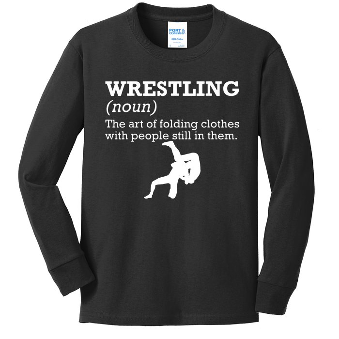 Funny Definition Wrestling Wrestler Kids Long Sleeve Shirt