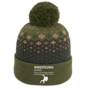 Funny Definition Wrestling Wrestler The Baniff Cuffed Pom Beanie