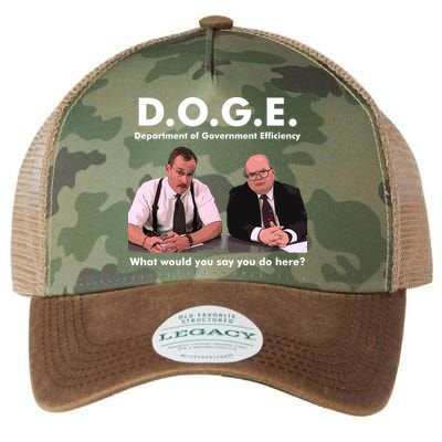 Funny D.O.G.E. What Would You Say You Do Here? Legacy Tie Dye Trucker Hat
